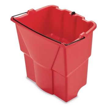 Rubbermaid Commercial WaveBrake 2.0 18 Quart Plastic Dirty Water Bucket - Red