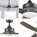 Ceiling Fans | Honeywell 51853-45 52 in. Remote Control Indoor Outdoor Ceiling Fan with Color Changing LED Light - Charcoal Brown/Black image number 5