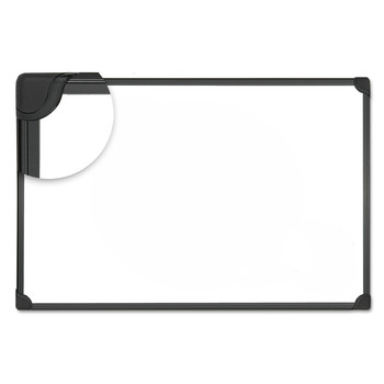 Universal UNV43025 Design Series Magnetic Steel Dry Erase Board, 36 X 24, White, Black Frame