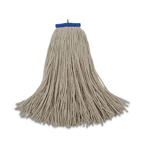 Mops | Boardwalk BWK724CCT 24 oz. Cut-End Lie-Flat Cotton Wet Mop Head - White (12/Carton) image number 0