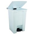 Trash & Waste Bins | Rubbermaid Commercial FG614400WHT 12 Gallon Indoor Utility Step-On Plastic Waste Container - White image number 2