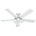 Ceiling Fans | Hunter 53114 52 in. Sontera White Ceiling Fan with Light and Handheld Remote image number 0