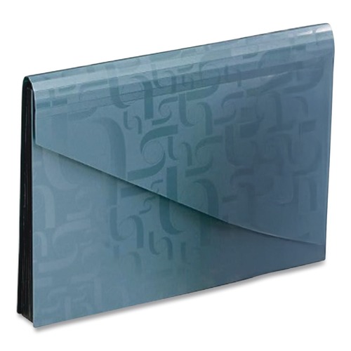 Office Jansan | Pendaflex 01158 3-1/2 in. Expansion 7 Sections Hook/Loop Closure 1/6-Cut Tabs Expanding Poly Files - Letter Size, Blue image number 0