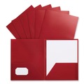 Office Jansan | Universal UNV20543 100-Sheet Capacity 11 in. x 8.5 in. 2-Pocket Plastic Folders - Red (10/Pack) image number 2