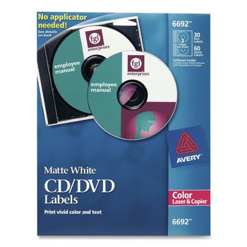 Avery Laser CD Labels - Matte White (30-Piece/Pack)