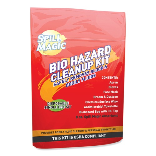 First Aid | First Aid Only SM-BIOHAZARD 0.75 x 6 x 9 Biohazard Spill CleanUp (1-Kit) image number 0