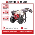 Pressure Washers | Simpson 60996 PowerShot 3600 PSI 2.5 GPM Professional Gas Pressure Washer with AAA Triplex Pump image number 3