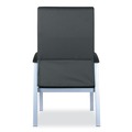 | Alera ALEML2419 metaLounge Series 24.6 in. x 26.96 in. x 42.91 in. High-Back Guest Chair - Black Seat/Back, Silver Base image number 2