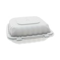 Food Trays, Containers, and Lids | Pactiv Corp. YCN808010000 8.31 in. x 8.35 in. x 3.1 in. EarthChoice SmartLock Plastic Microwavable MFPP Hinged Lid Container - White (200/Carton) image number 1