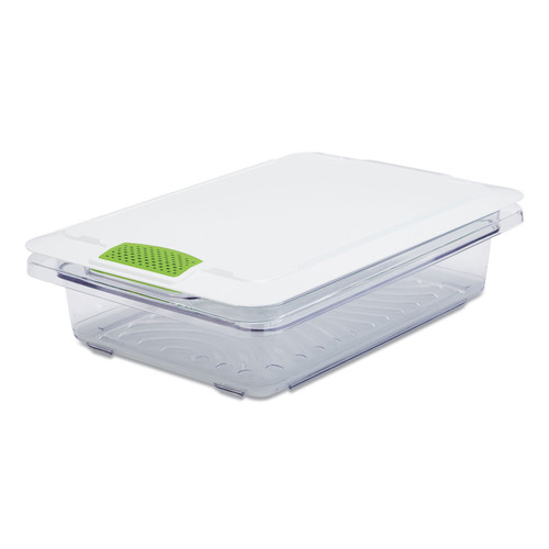  | Rubbermaid Commercial 2052931 FreshWorks 18 in. x 6.3 in. x 6.79 in. 8 gal. Produce Saver - Clear/Green image number 0