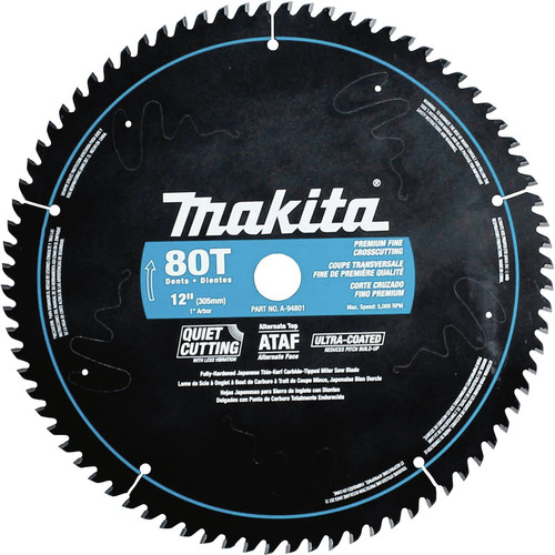 Miter Saw Blades | Makita A-94801 12 in. 80 Tooth Premium Fine Crosscutting Miter Saw Blade image number 0