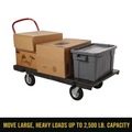 Cleaning Carts | Rubbermaid Commercial FG447100BLA 30 in. x 60 in. x 7 in. 2000 lbs. Capacity Platform Truck - Black image number 4