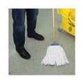 Mops | Boardwalk BWK720R 20 oz. Economical Lie-Flat Rayon Fiber Mop Head - White (12/Carton) image number 8