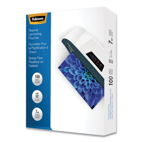 Just Launched | Fellowes Mfg Co. 52041 Laminating Pouches, 7 Mil, 9-in X 11.5-in, Gloss Clear, 100/pack image number 0