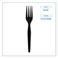 Cutlery | Boardwalk BWKFORKHWPSBIW Heavyweight Wrapped Polystyrene Fork Cutlery - Black (1000/Carton) image number 5