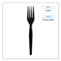 Cutlery | Boardwalk BWKFORKHWPSBIW Heavyweight Wrapped Polystyrene Plastic Fork Cutlery - Black (1000/Carton) image number 5