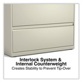  | Alera 25488 36 in. x 18.63 in. x 40.25 in. 3 Legal/Letter/A4/A5 Size Lateral File Drawers - Putty image number 5