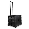 Office Jansan | Universal UNV14110 18-1/4 in. x 15 in. x 18-1/4 in. to 39-3/8 in. Collapsible Mobile Storage Crate - Black image number 3