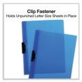 Office Jansan | Universal UNV20525 8.5 in. x 11 in. Clip-Style Fastener Report Cover - Clear/Blue (5/Pack) image number 3