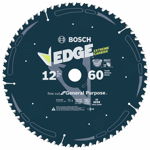 Circular Saw Blades | Bosch DCB1260 Daredevil 12 in. 60 Tooth Fine Finish Circular Saw Blade image number 0
