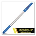 Cleaning Tools | Gritt Commercial GRI107 20 in. Aluminum Extension Pole with Click/Lock Adapter Cone - Blue/Silver image number 3