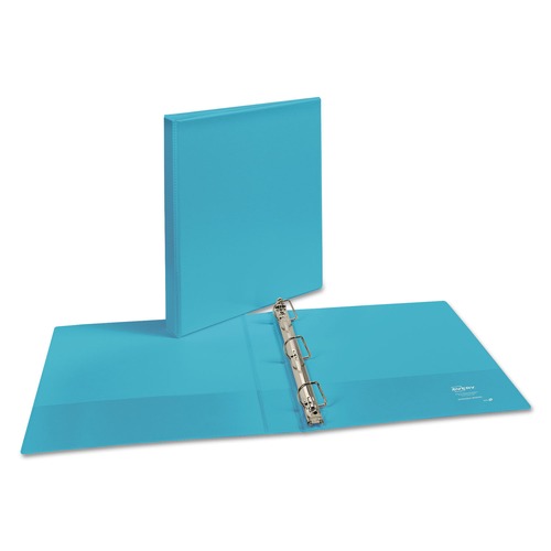 Office Jansan | Avery 17295 11 in. x 8.5 in. 1 in. Capacity 3-Rings Durable View Binder with DuraHinge and Slant Rings - Aqua image number 0