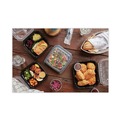 Food Service | Pactiv Corp. DC858310B000 21 oz 3-Compartment EarthChoice Vented Dual Color Microwavable Hinged Lid Container - Black/Clear (150/Carton) image number 3