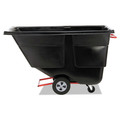 Trash & Waste Bins | Rubbermaid Commercial FG131400BLA Rotomolded Plastic Rectangular 850 lbs. Capacity Tilt Truck - Black image number 3