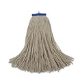 Mops | Boardwalk BWK724CCT 24 oz. Cut-End Lie-Flat Cotton Wet Mop Head - White (12/Carton) image number 0