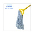 Mops | Boardwalk BWK543CT Narrow Floor Finish Rayon/Polyester Mop Head - Large, White/Blue (12/Carton) image number 8