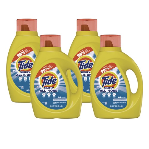 Tide Simply 84 oz. Bottle 64 Loads HE Compatible Clean and Fresh Laundry Detergent - Refreshing Breeze (4/Carton)
