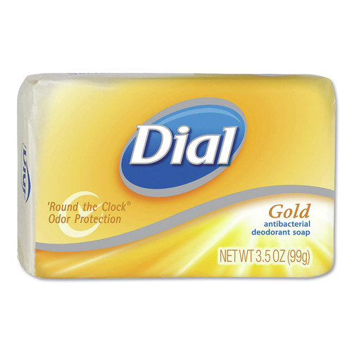 Dial 2401 72-Piece/Carton Individually Wrapped Gold 4 oz. Antibacterial Soap Bars image number 0