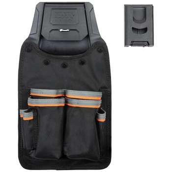 Klein Tools 55912 Tradesman Pro 13 in. x 7.25 in. x 4.75 in. Modular Piping Tool Pouch with Belt Clip - Black/Gray/Orange