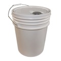 Pails | Impact 5515 11.25 in. Diameter 5 Gallon Polyethylene Utility Bucket with Lid - White image number 0