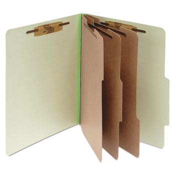 ACCO 4 in. Expansion Pressboard Letter Size 8-Fastener Classification Folders - Leaf Green Exterior (10/Box)