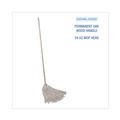 Mops | Boardwalk BWK124C 24 oz. Cotton Fiber Head Deck Mop with 54 in. Wooden Handle (6/Pack) image number 4