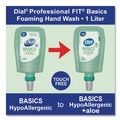Cleaning & Janitorial Supplies | Dial Professional 17000 16722 1 Liter Basics Hypoallergenic Foaming Hand Wash Refill for FIT Touch Free Dispenser - Honeysuckle Scent (3/Carton) image number 4