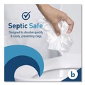 Cleaning & Janitorial Supplies | Boardwalk B6144 2-Ply Septic Safe Toilet Tissue - White (96/Carton) image number 5