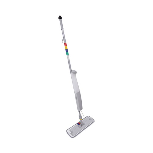 Labor Day Sale! Save $30 off $199! | Boardwalk BWKBWMS16MFM 5 in. x 18 in. Blue Microfiber Head and 59 in. Gray Aluminum/Polypropylene Handle Bucketless Microfiber Mop System (1-Kit) image number 0
