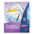 Office Jansan | Avery 16183 Write and Erase Big Tab 11 in. x 8.5 in. 5-Tab 3-Hole Punched Expandable Pocket Durable Plastic Dividers - Assorted (1-Set) image number 0