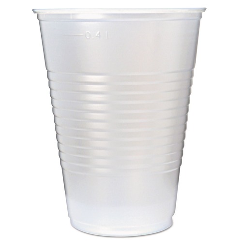 Labor Day Sale! Save $30 off $199! | Fabri-Kal 000000000009508032 RK 16 oz Ribbed Plastic Cold Drink Cups - Translucent (50/Sleeve, 20 Sleeves/Carton) image number 0