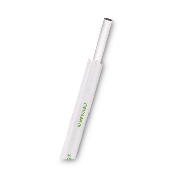 Eco-Products EP-STP76-WHT 7.75 in. 6 millimeter Diameter Jumbo Wrapped Paper Straw - White (3000/Carton)
