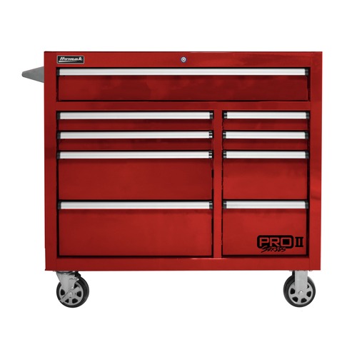 Save 10% off Homak Products | Homak RD04041092 41 in. Pro 2 9-Drawer Roller Cabinet (Red) image number 0