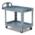 Bulk Savings Pricing 2 | Rubbermaid Commercial 2192463 BRUTE Heavy-Duty Ergo Handle Utility Cart Plastic 2 Shelves 750 lb Capacity 26-in x 55-in x 33.25-in Gray image number 0