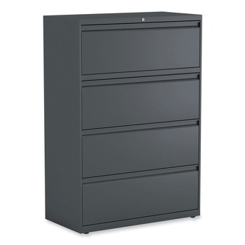 Alera 25495 36 in. x 18.63 in. x 52.5 in. 4-Drawer Lateral File - Charcoal