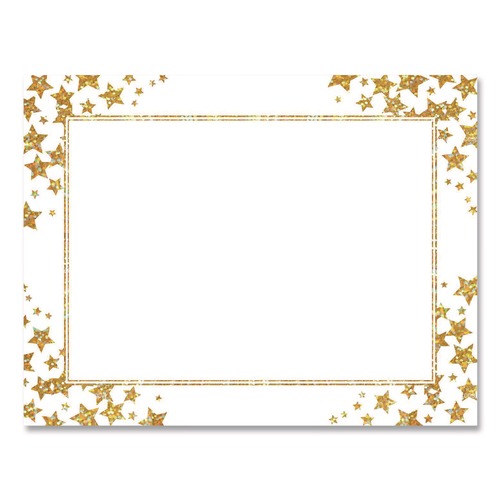 Copy & Printer Paper | Geographics 49951 Award Certificates, 8.5 x 11, White with Gold/White Star Border, 25/Pack image number 0