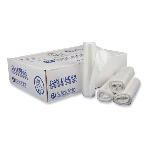Trash Bags | Inteplast Group S303716N 30 in. x 37 in. 16 mic 30 Gallon High-Density Commercial Can Liners - Clear (500/Carton) image number 0