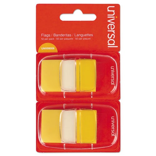  | Universal UNV99006 Page Flags - Yellow (50 Flags/Dispenser, 2 Dispensers/Pack) image number 0