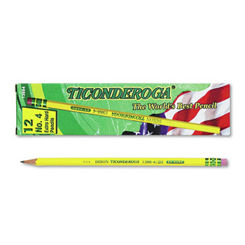 Ticonderoga 2H (No. 4) Pencils - Black Lead/Yellow Barrel (1-Dozen)