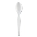 Cutlery | Dixie TH217 Heavyweight Plastic Cutlery Teaspoons - White (1000/Carton) image number 1